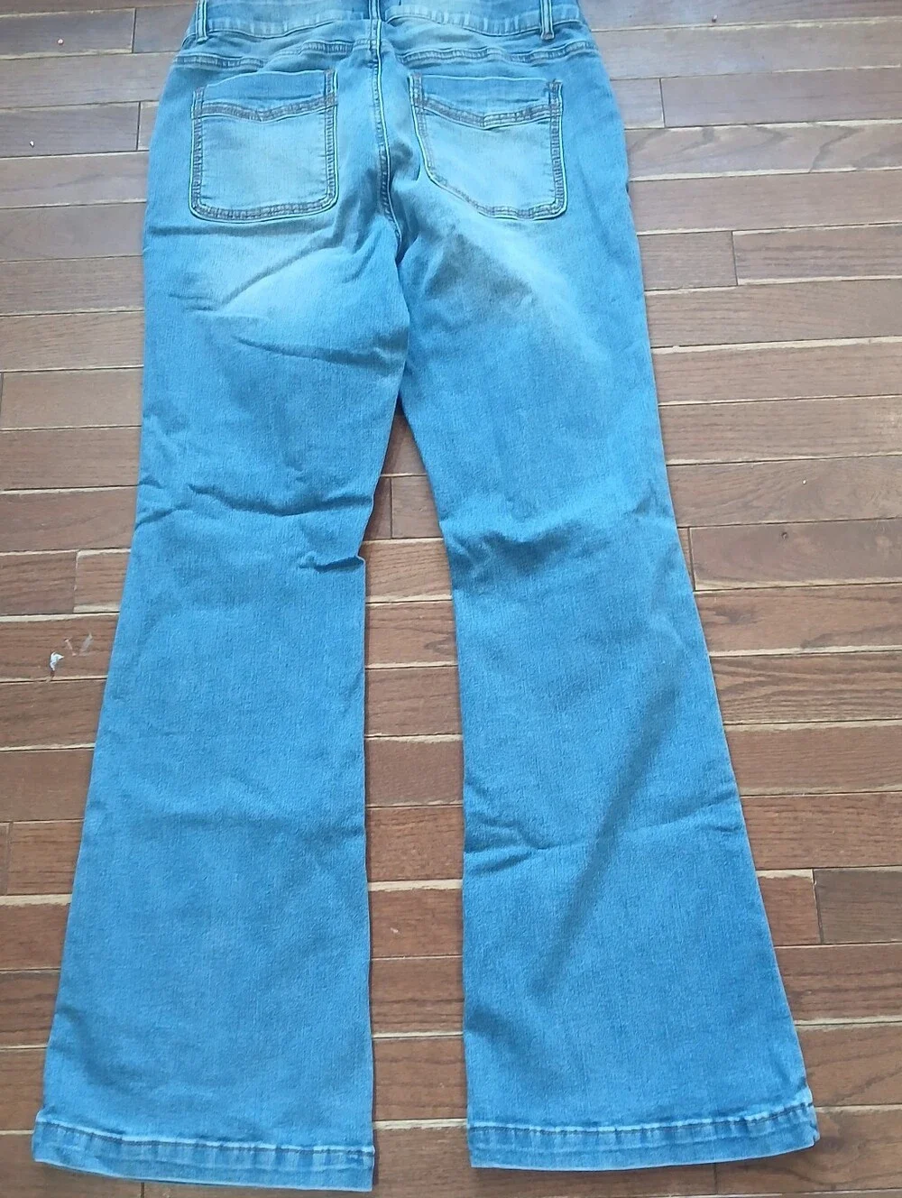 Indigo Poppy Light Blue Women's Flared Jeans Sz 12 Stretchy Western Fall Cowgirl